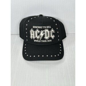 AC/DC Baseball Hat Cap Studded Black Highway To Hell World Tour 1979 NWT
